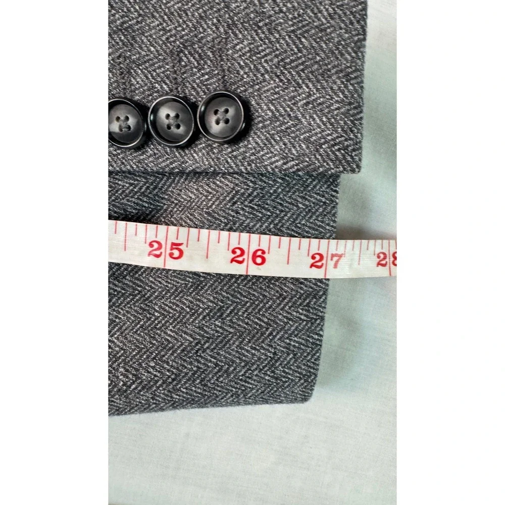 Stafford Mens 42L Classic Fit Stretch Blazer Charcoal Herringbone Sport Coat NEW